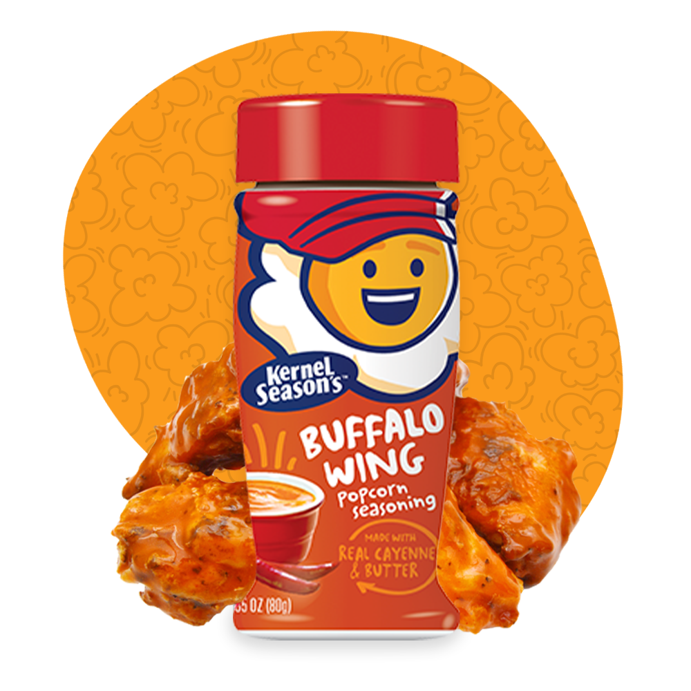 Buffalo Wings Flavored Popcorn Seasoning Low Sodium Spicy Seasoning Mix,  Gluten-free Popcorn Kernel Seasoning, Red Hot Flavor Gift for Him 