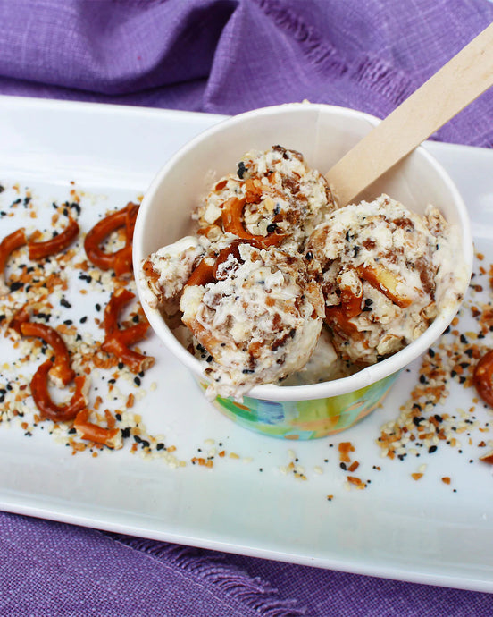 No-Churn Everything Bagel Crunch & Pretzel Ice Cream