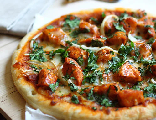 Garlic Herb Chicken Pizza with Spinach