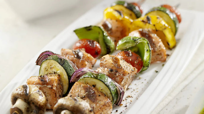 Japanese 7 Spice Salmon Kebabs