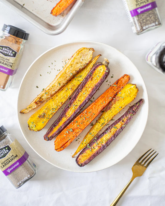 Cardamom Roasted Rainbow Carrots