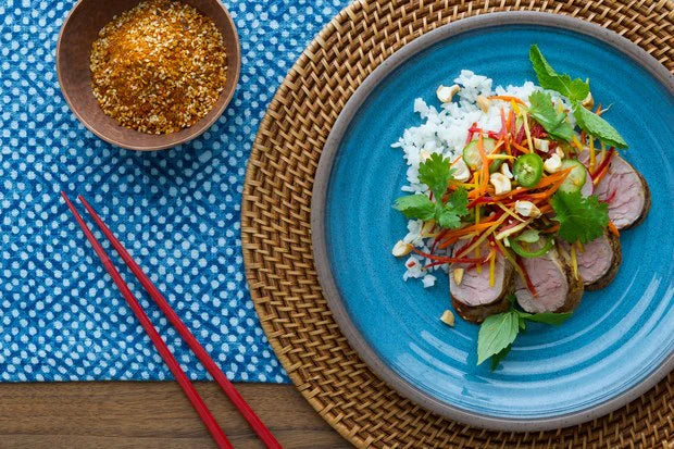 Thai Pork Tenderloin with Pickled Vegetable Salad