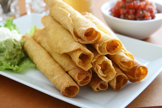 Baked Chicken Taquitos with Guacamole