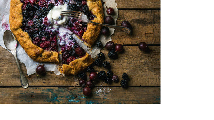 Berry Crostata with Honey-Mace Yogurt