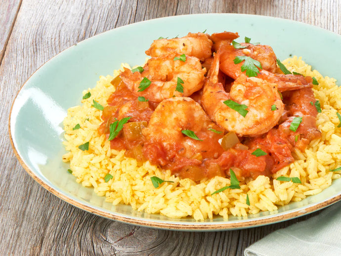 Shrimp Etouffee with Curried Rice