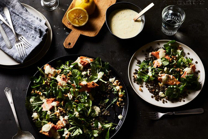 Warm Salmon and Lentil Salad