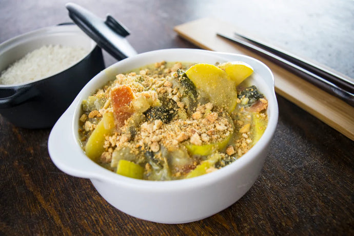 Curry Toasted Cashew-Barley Curry with Fresh Vegetables