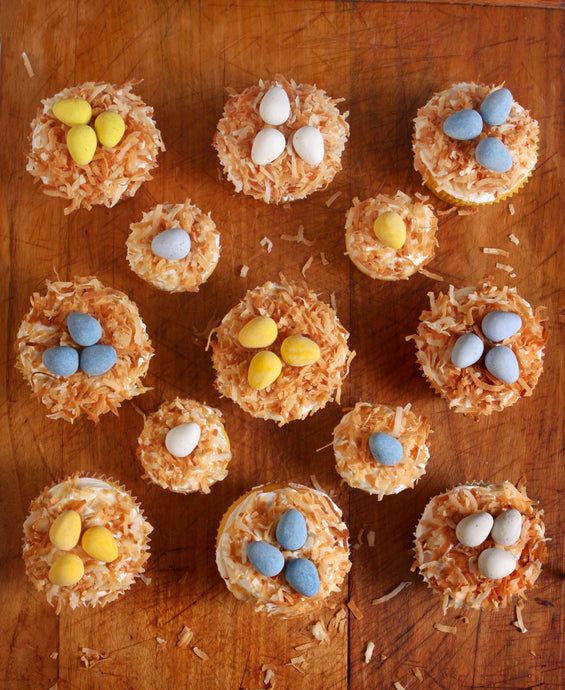 Bird’s Nest Coconut Carrot Cupcakes