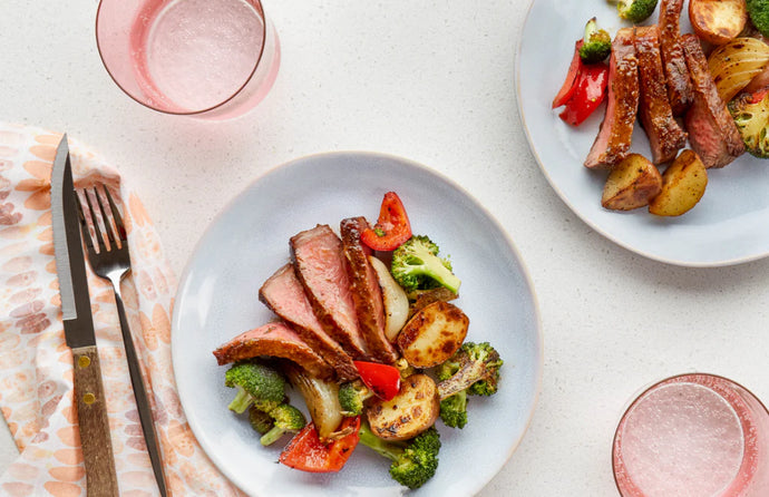 Cajun-Style Steak and Vegetable Sheet Pan Supper