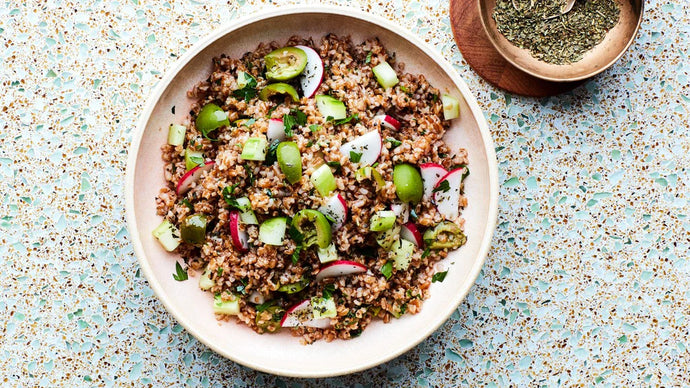 Bulgur Salad with Olives and Italian Vinaigrette