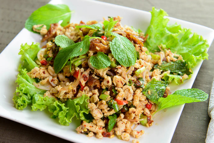 Larb Gai (Thai Style Cold Chicken Salad)