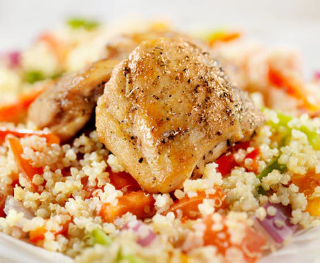 Grilled Marinated Chicken with Quinoa-Vegetable Pilaf