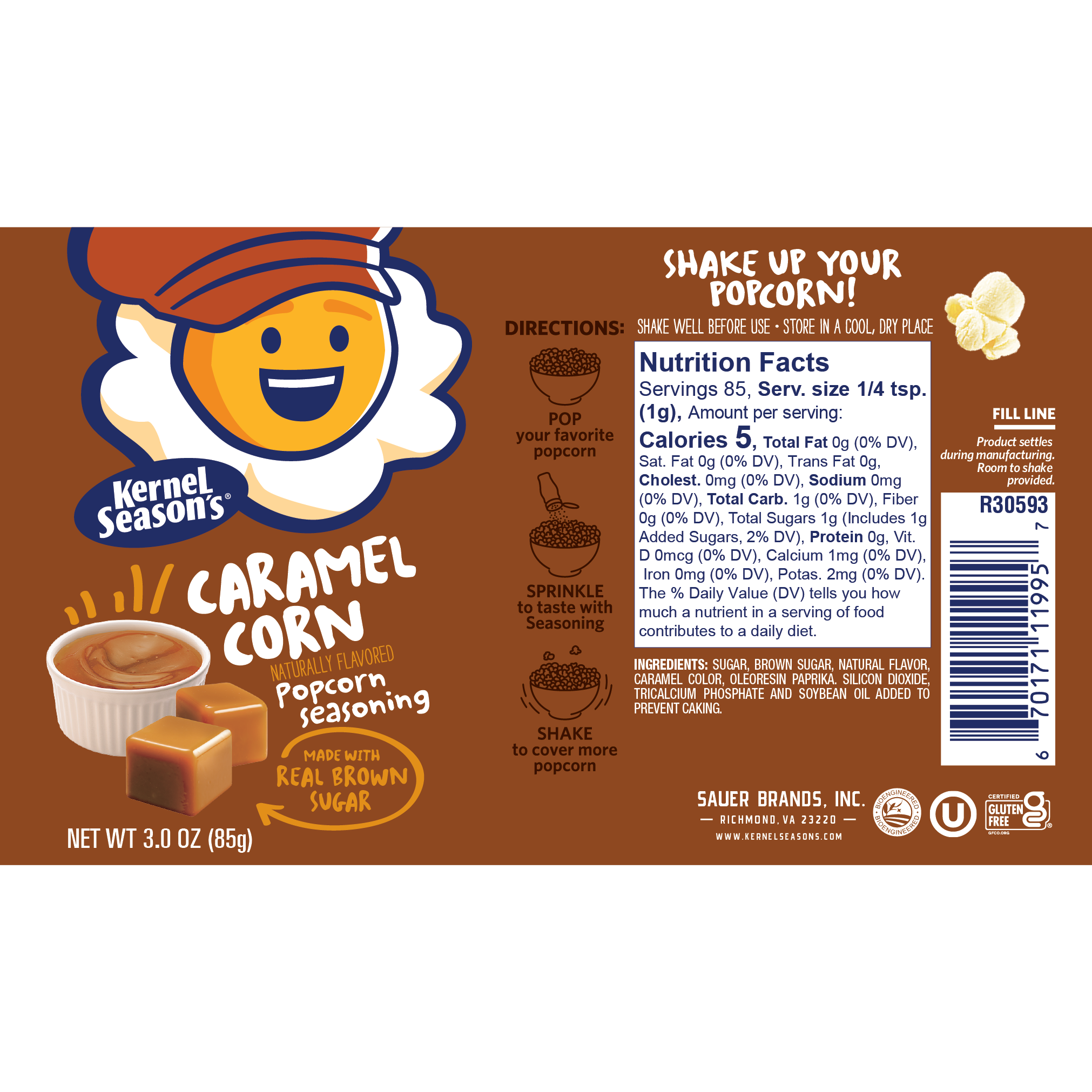 Kernel Season's Caramel Corn Popcorn Seasoning Sauer Brands